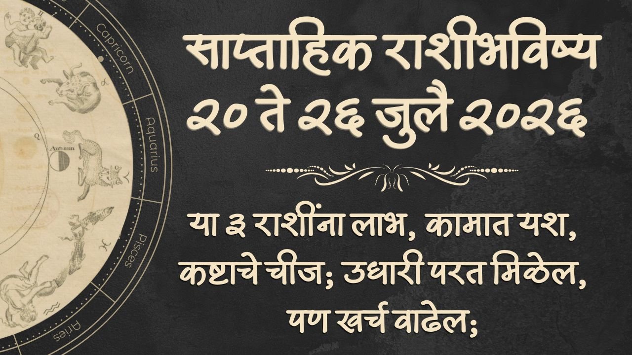 Weekly Horoscope 20 to 26 July, 2026